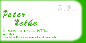 peter melke business card